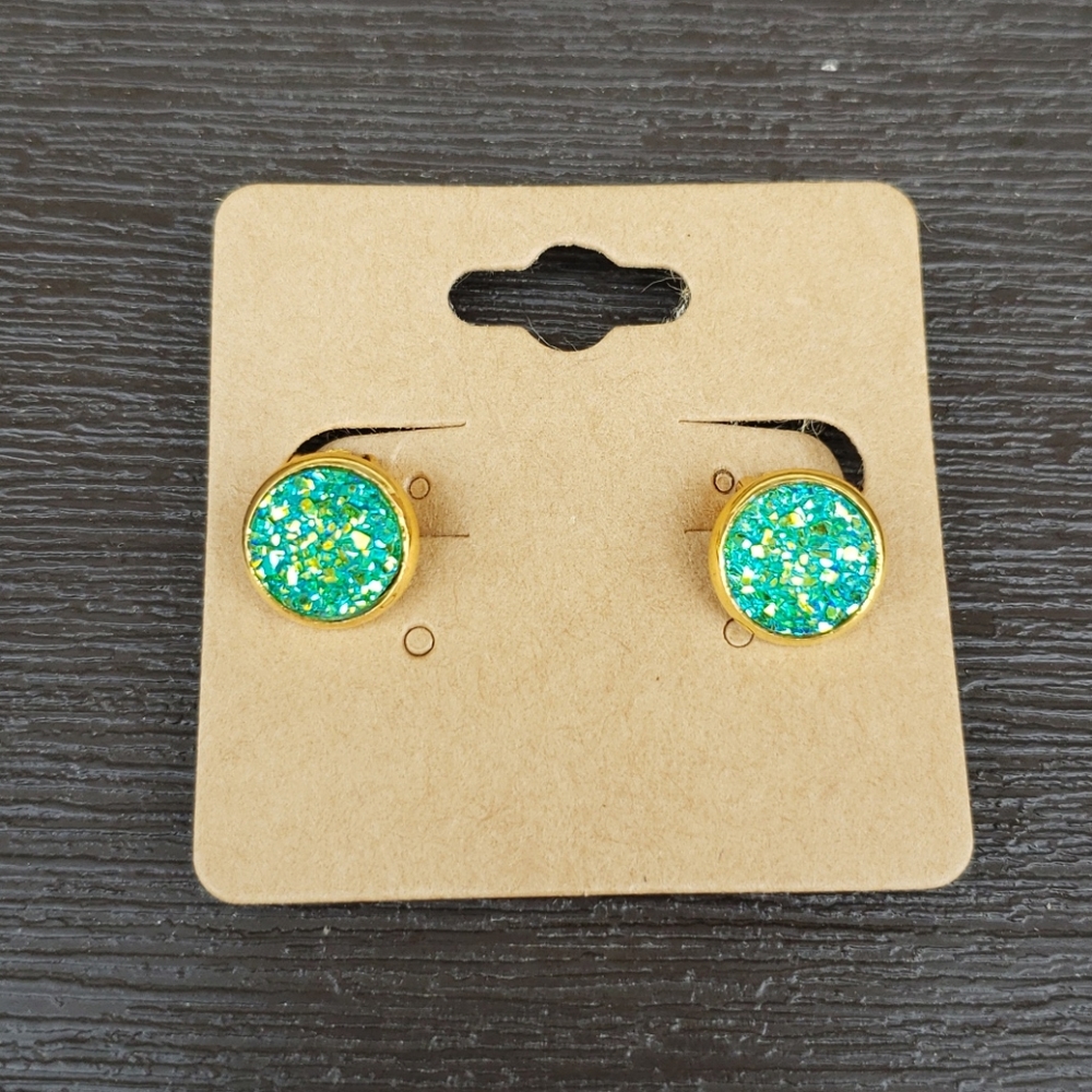 10mm Handcrafted Faux Druzy Clip-Ons